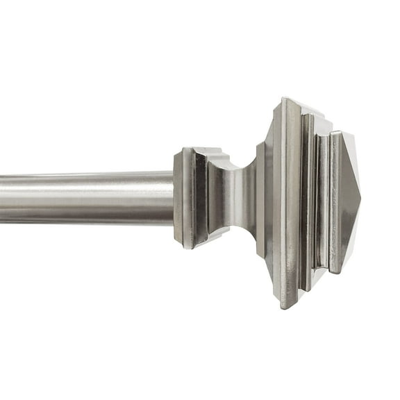 Better Homes & Gardens Metal Square Single Curtain Rod Brushed Nickel 120-180 Inch