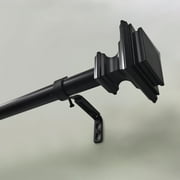 Better Homes & Gardens 1” Metal Square Single Curtain Rod, Matte Black, 42-120”