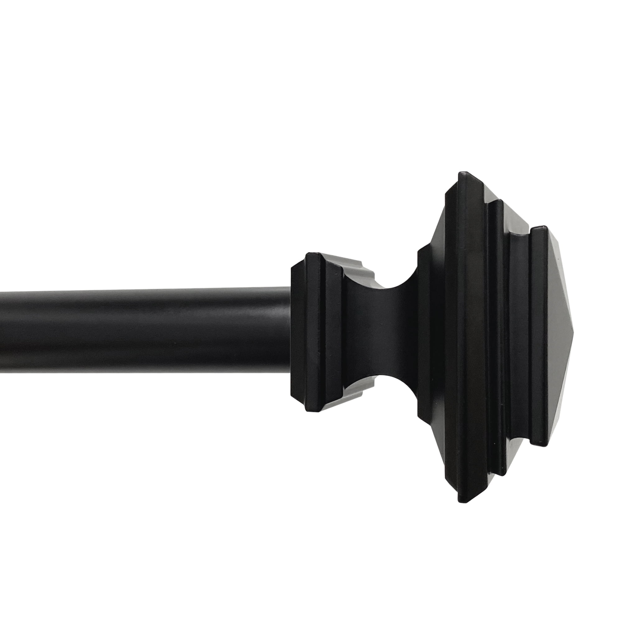 Better Homes & Gardens 1” Metal Square Single Curtain Rod, Matte Black, 42-120”