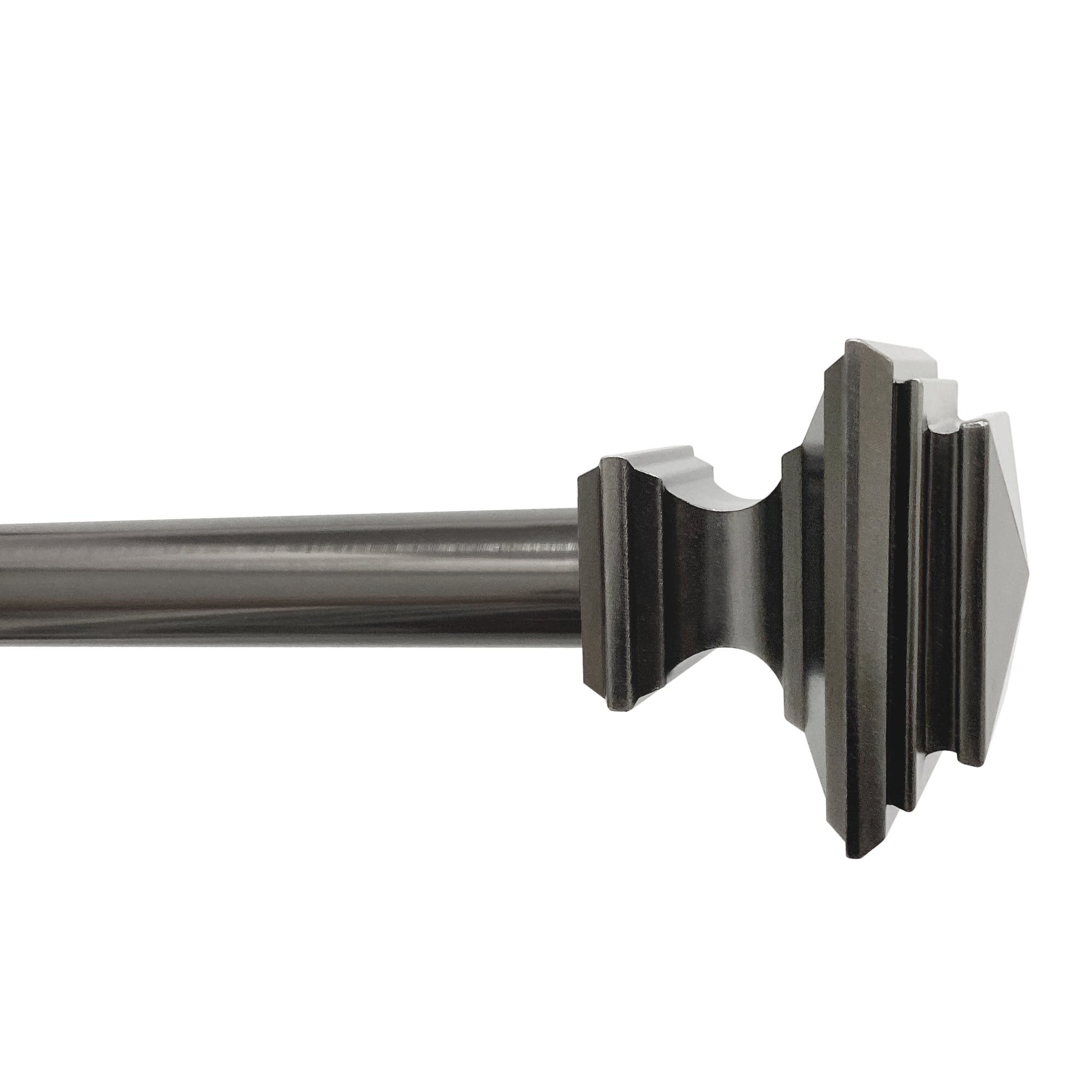 Better Homes & Gardens 1” Metal Square Single Curtain Rod, Pewter, 120-180”