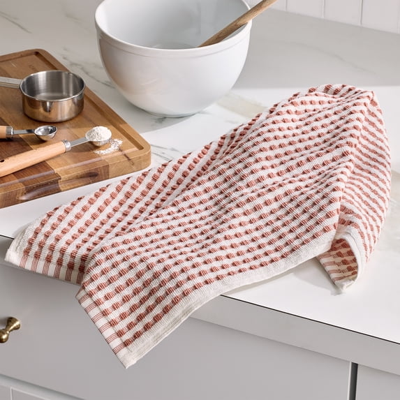 Better Homes & Gardens 1-Pack 18"x28" Terry Gingham Kitchen Towel, Terracotta Clay