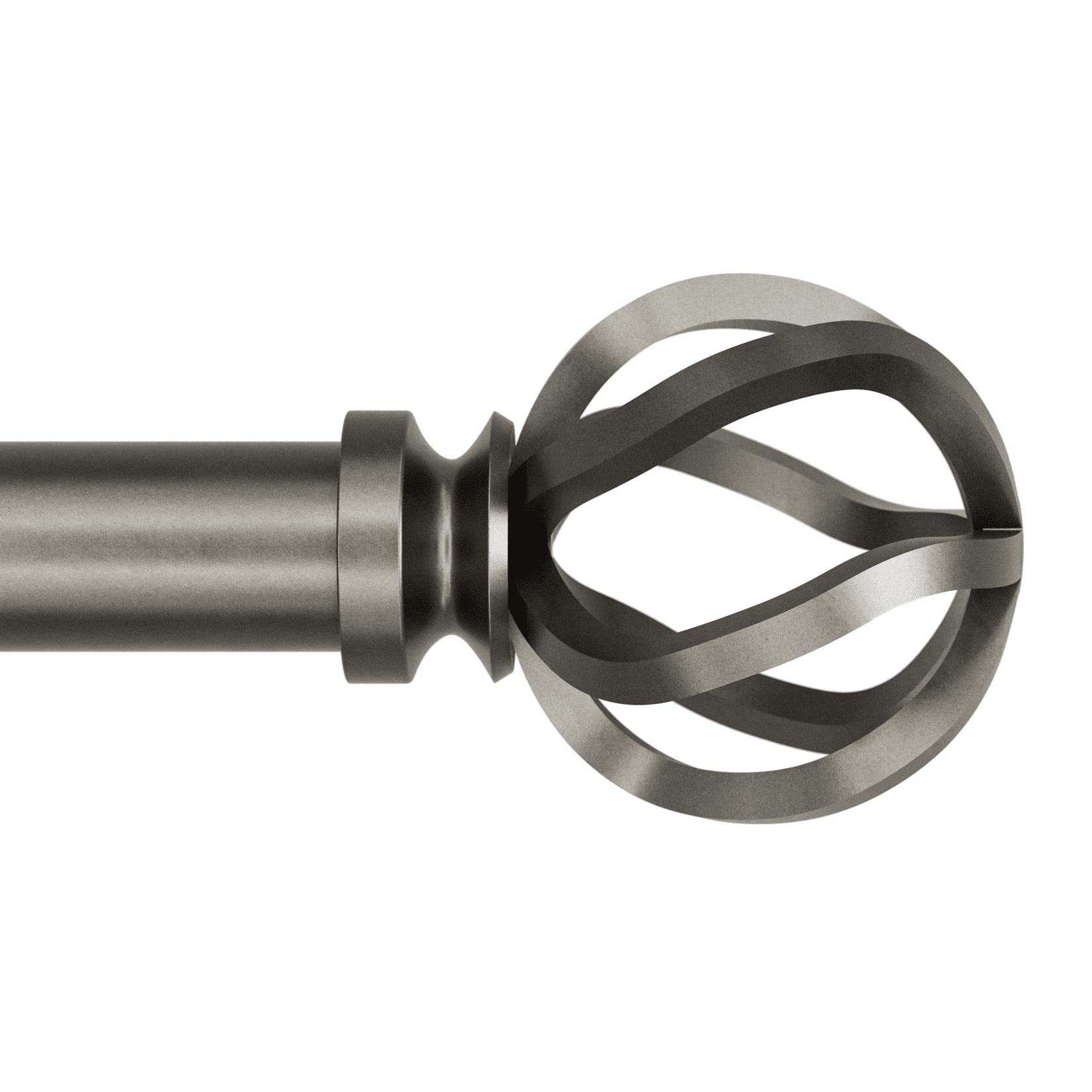 Better Homes & Gardens 1" Pewter Cage Adjustable Single Curtain Rod Set, 42" to 120"