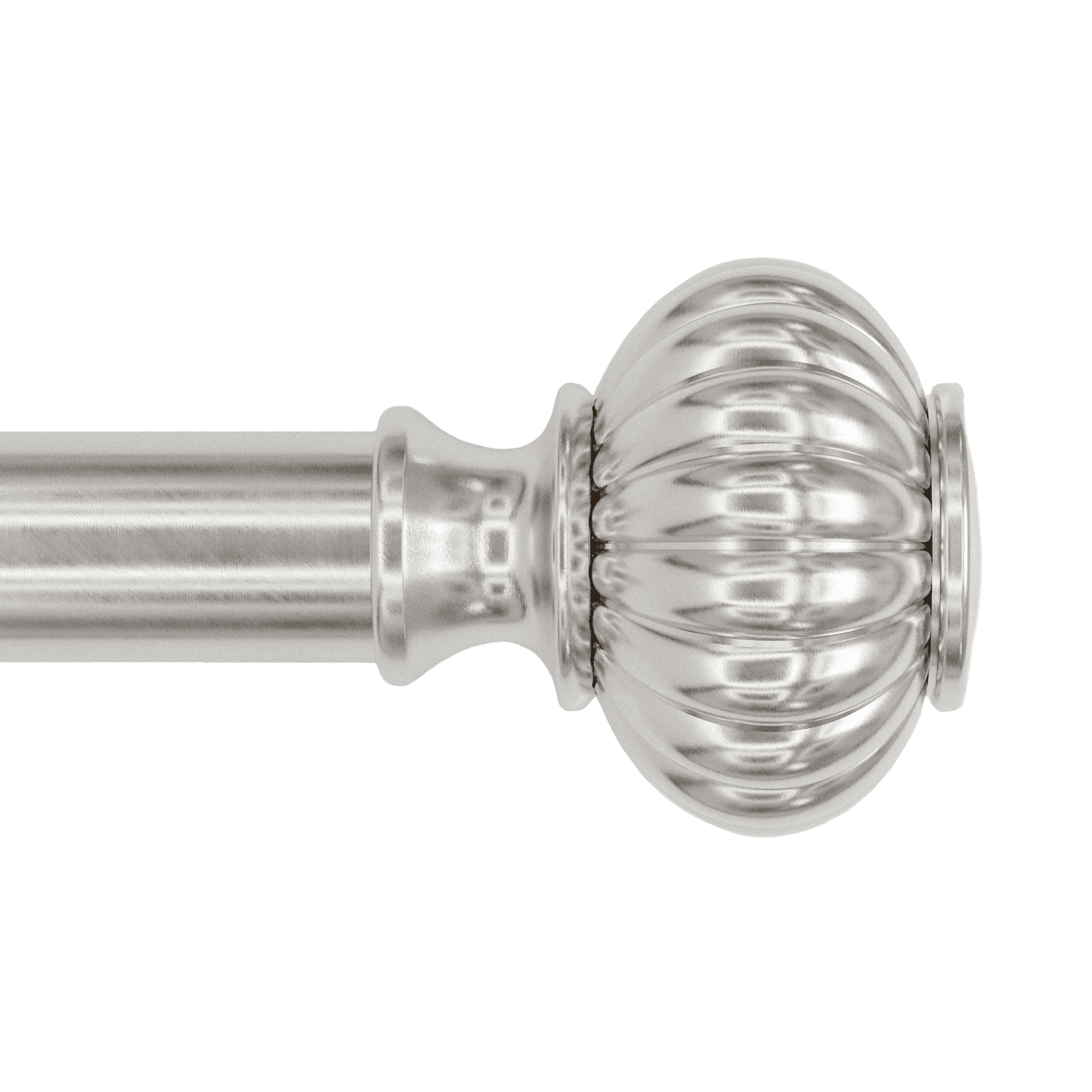 Better Homes & Gardens 1" Brushed Nickel Knob Adjustable Single Curtain Rod Set, 120"-180"