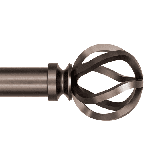 Better Homes & Gardens 1" Oil Rubbed Bronze Cage Adjustable Single Curtain Rod Set, 120"-180"