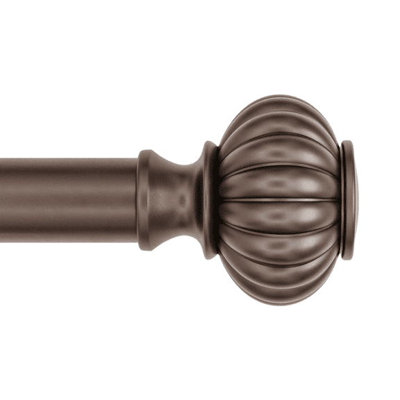 Better Homes & Gardens 1" Oil Rubbed Bronze Knob Adjustable Single Curtain Rod Set, 120"-180"