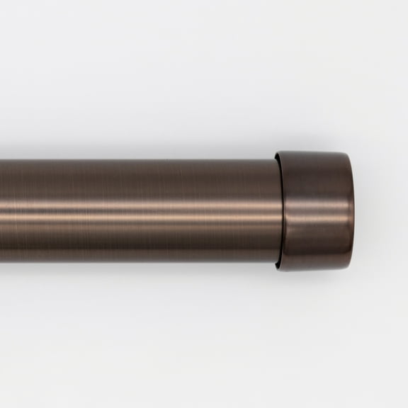 Better Homes & Gardens 1" Plated Oil Rubbed Bronze Cap Adjustable Single Curtain Rod Set, 42"-120"