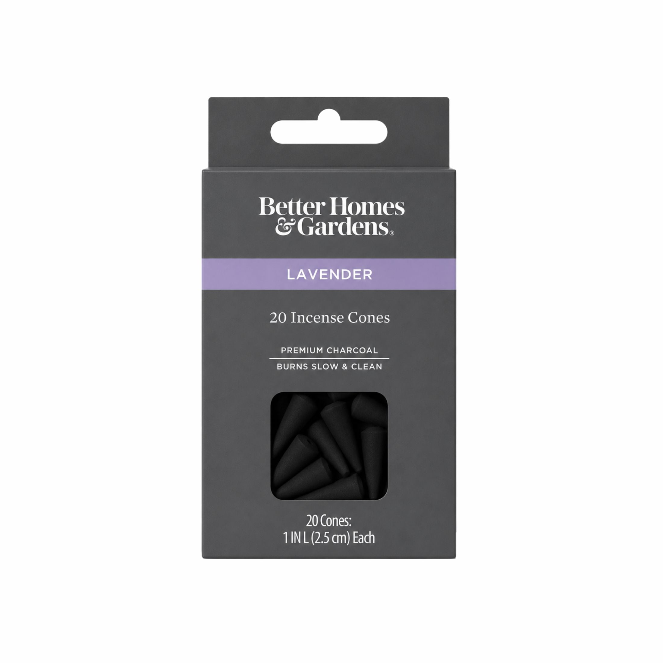 Better Homes & Gardens 1" Premium Charcoal Incense Cones, Lavender, 20 Pack