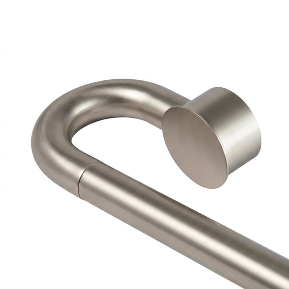 Better Homes & Gardens 1" Satin Nickel Swooping Adjustable Single Curtain Rod, 32-120"