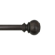 Better Homes & Gardens 1" Faux Tobacco Oak Knob Single Curtain Rod, 32-120"