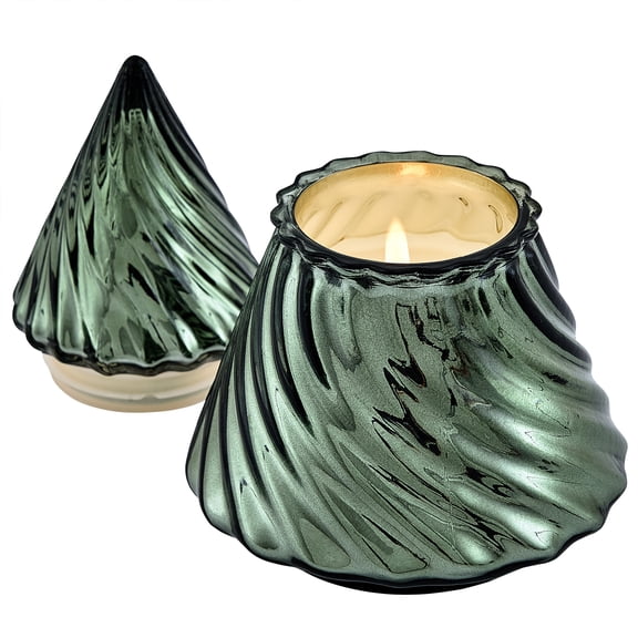 Better Homes & Gardens 1-Wick Glass Christmas Tree Candle, Fresh Cut Fraiser, 8 oz