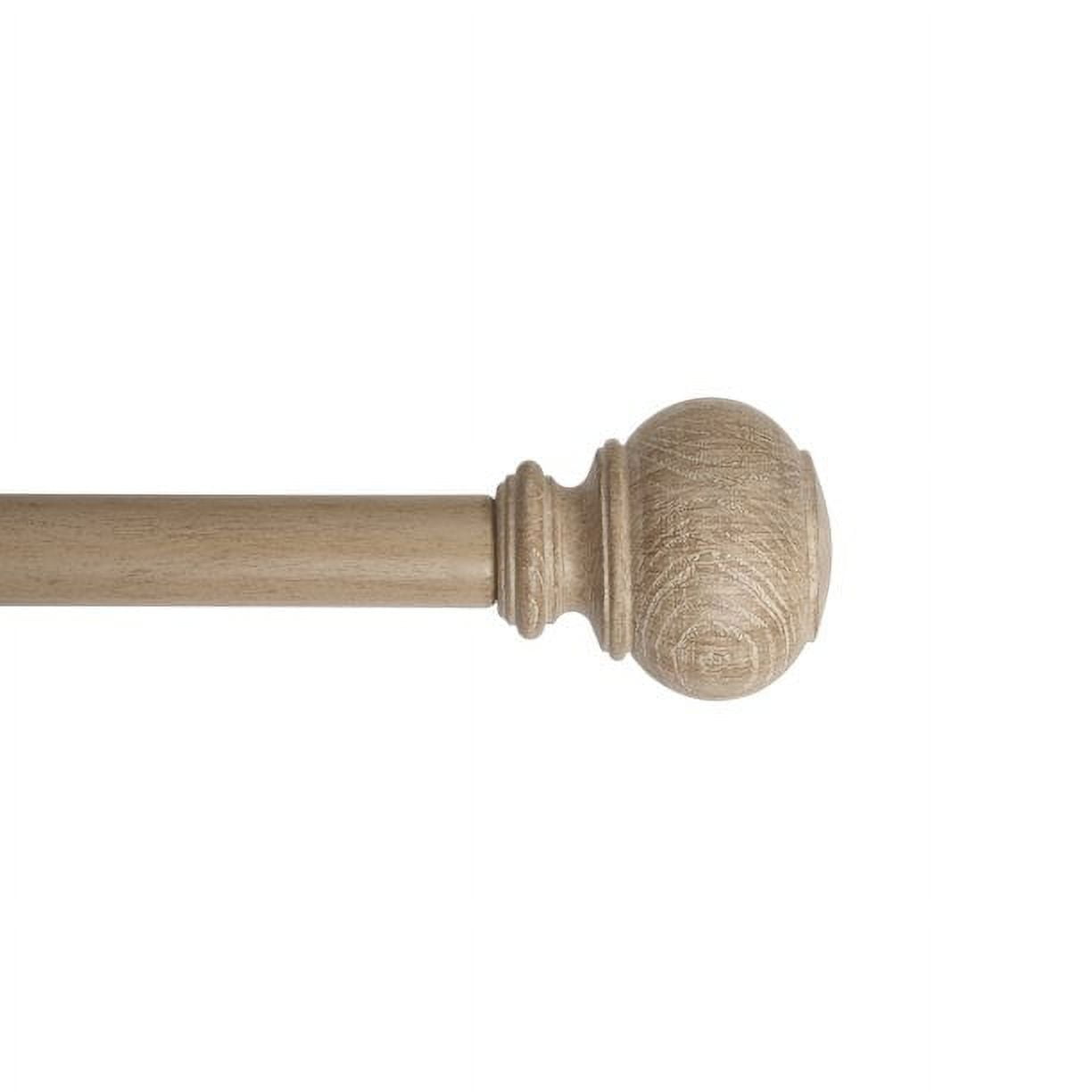 Better Homes & Gardens 1 in. Natural Wood Poly Single Curtain Rod, 42-120"