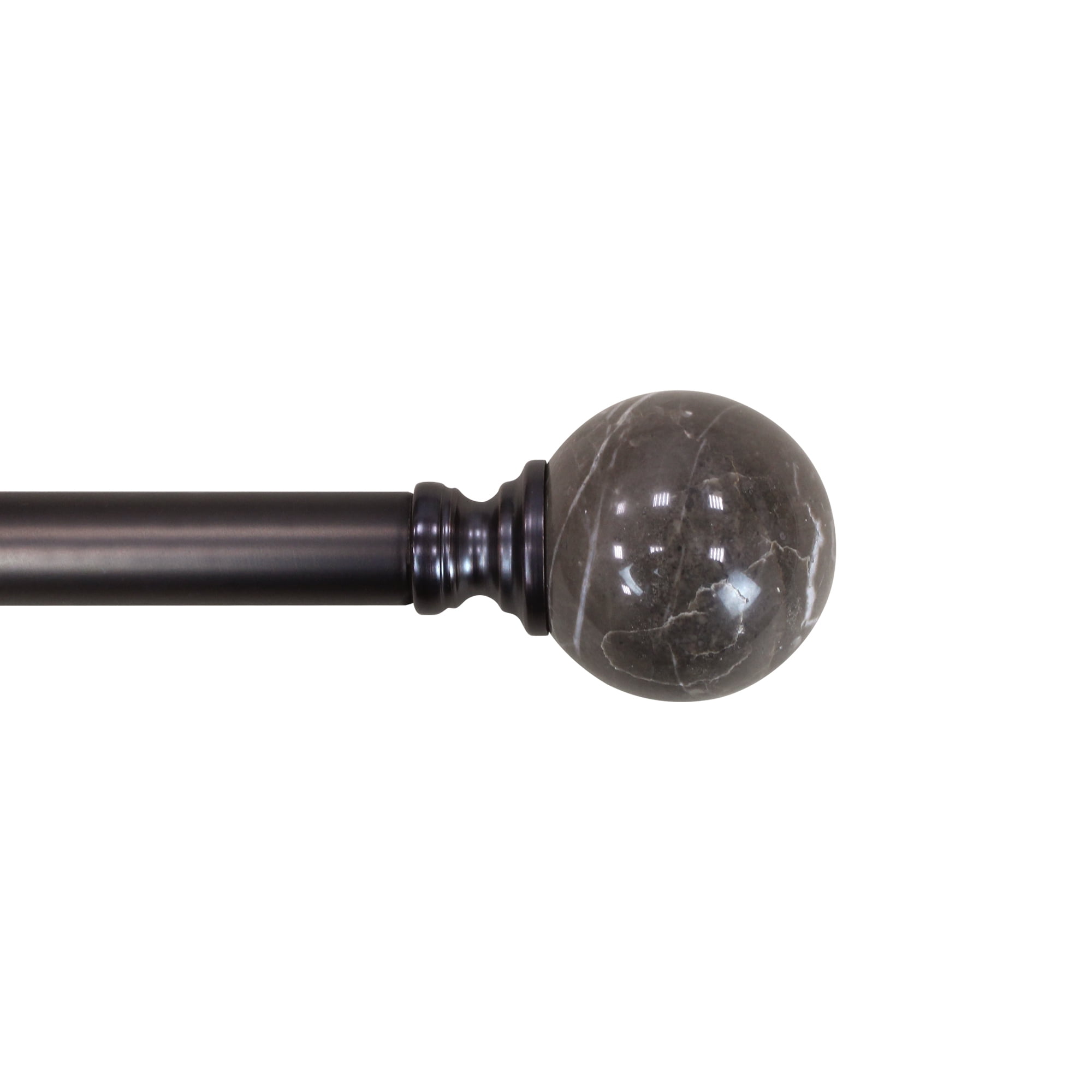 Better Homes & Gardens 1 in. Oil-Rubbed Bronze Brown Marble Single Curtain Rod, 120-180"