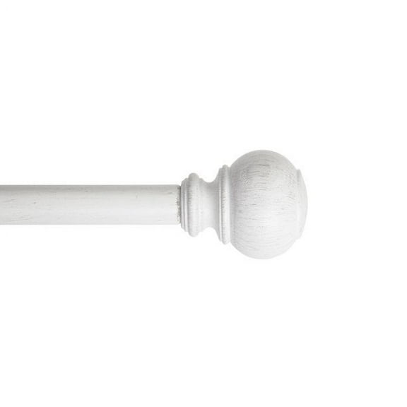 Better Homes & Gardens 1 in. Whitewashed wood Poly Single Curtain Rod, 42-120"