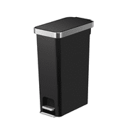 Better Homes & Gardens 10.5 Gallon Plastic Kitchen Step Trash Can, Black