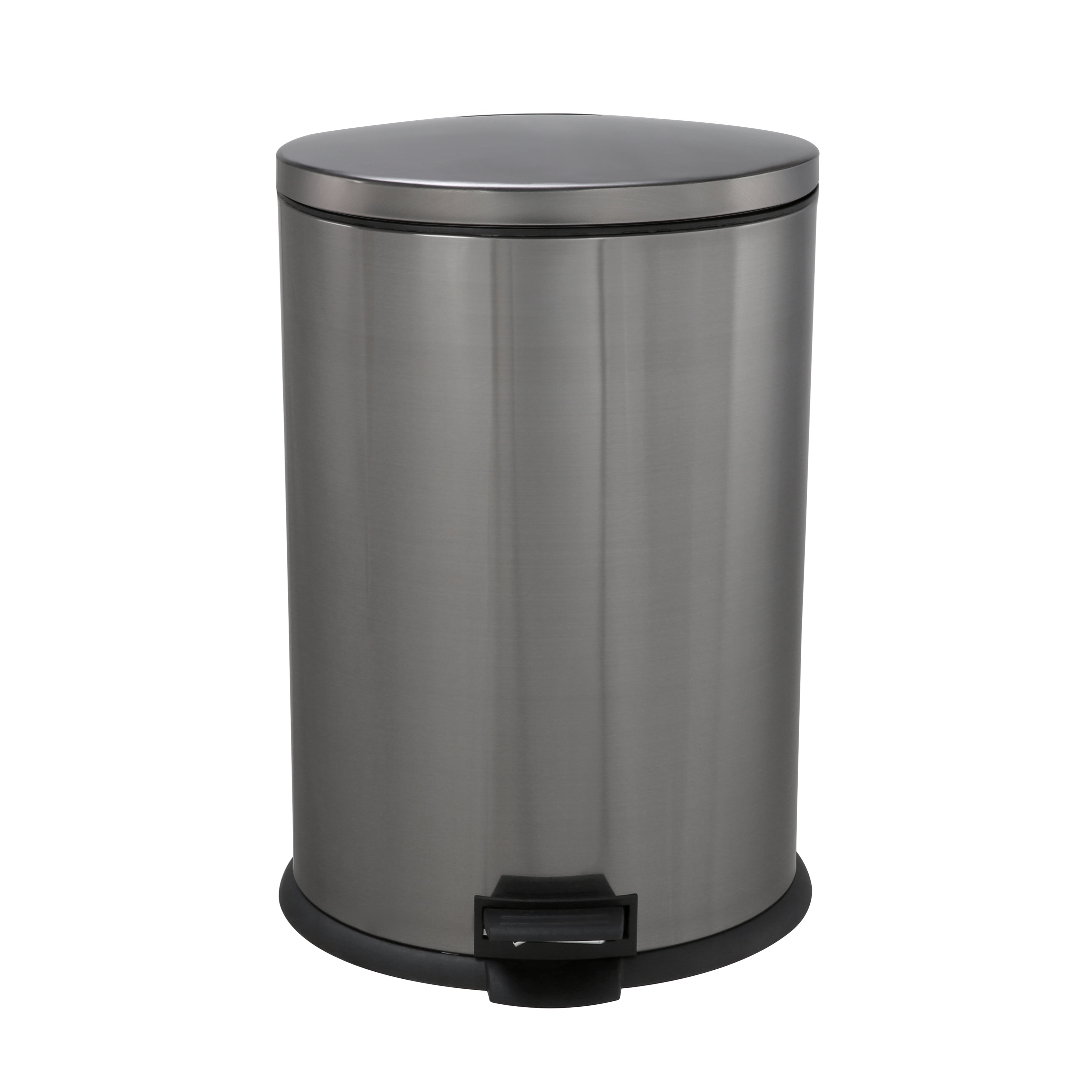 Better Homes & Gardens 1.3 Gallon Trash Can, Oval Bathroom Trash Can,  Stainless Steel 