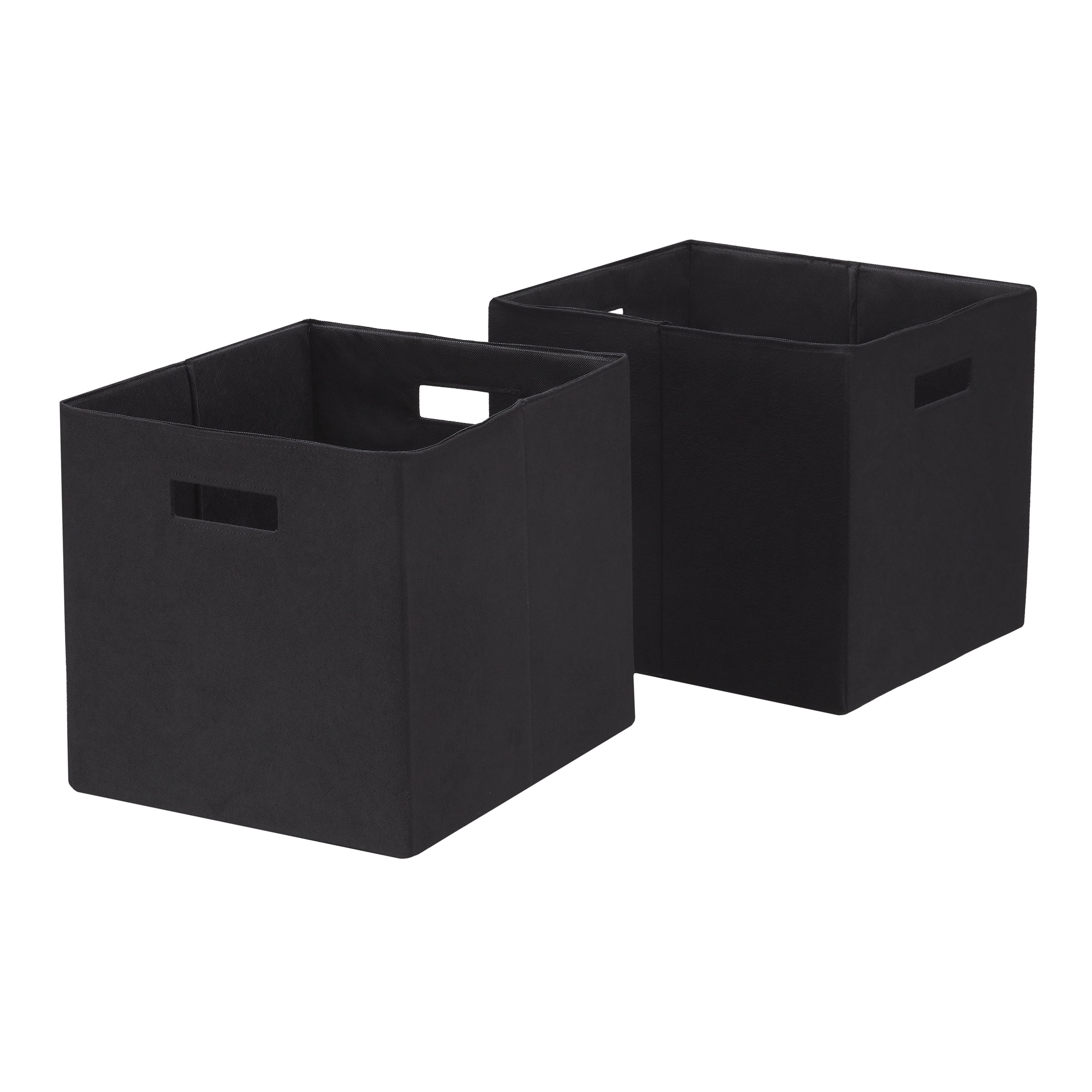 Fabric Storage Bins Baskets Foldable Cloth Storage Cubes Organizers for Closet - Black - 13x13x13