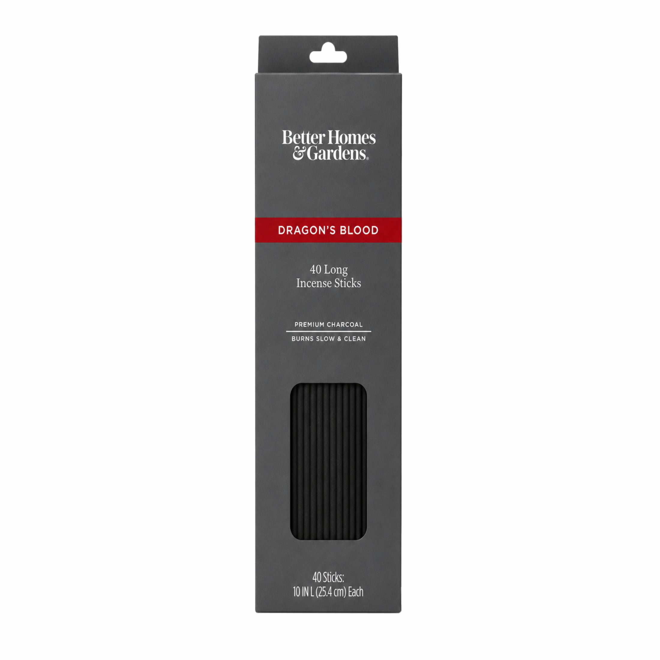 Better Homes & Gardens 10” Premium Charcoal Incense Sticks, Dragon's Blood, 40 Pack
