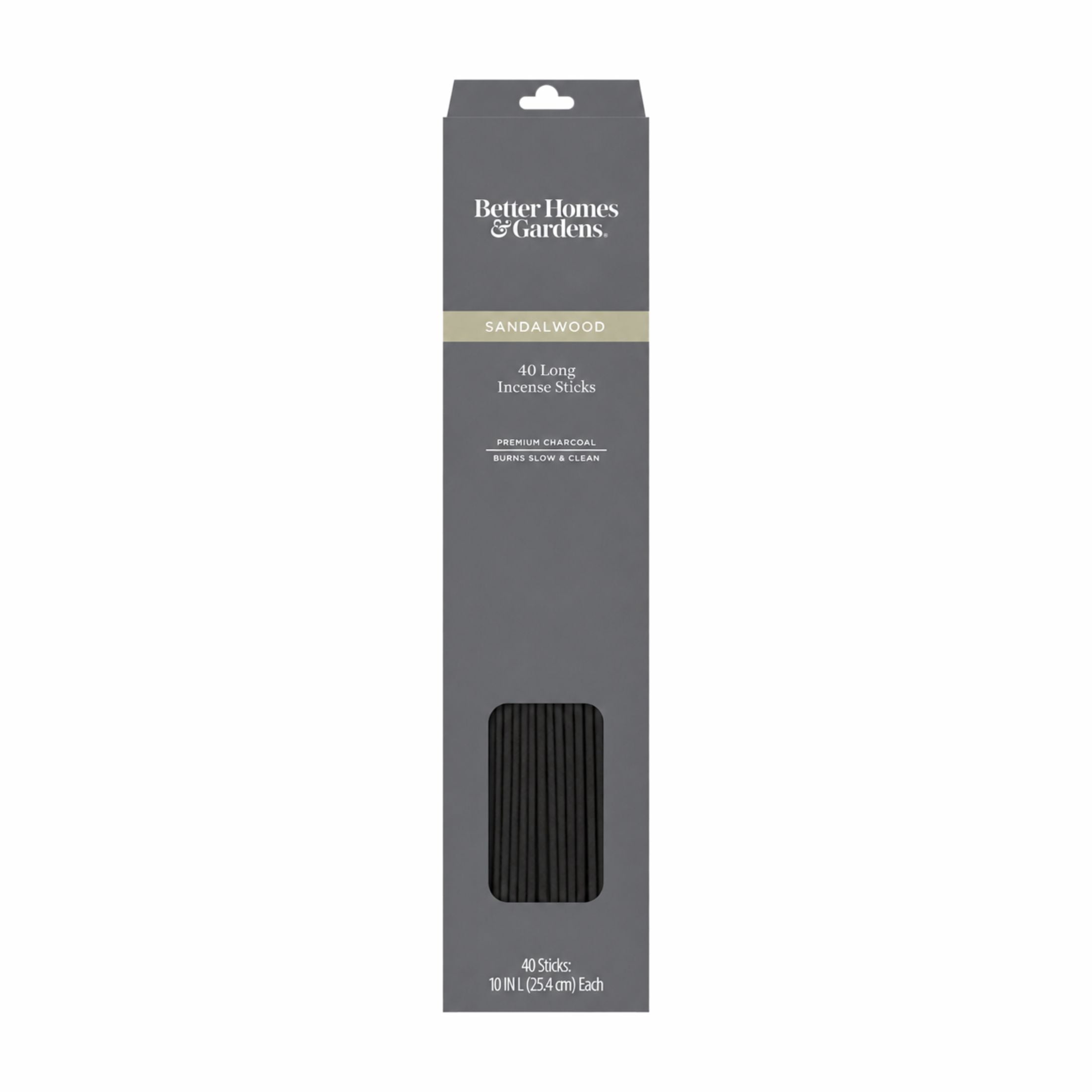 Better Homes & Gardens 10” Premium Charcoal Incense Sticks, Sandalwood, 40 Pack