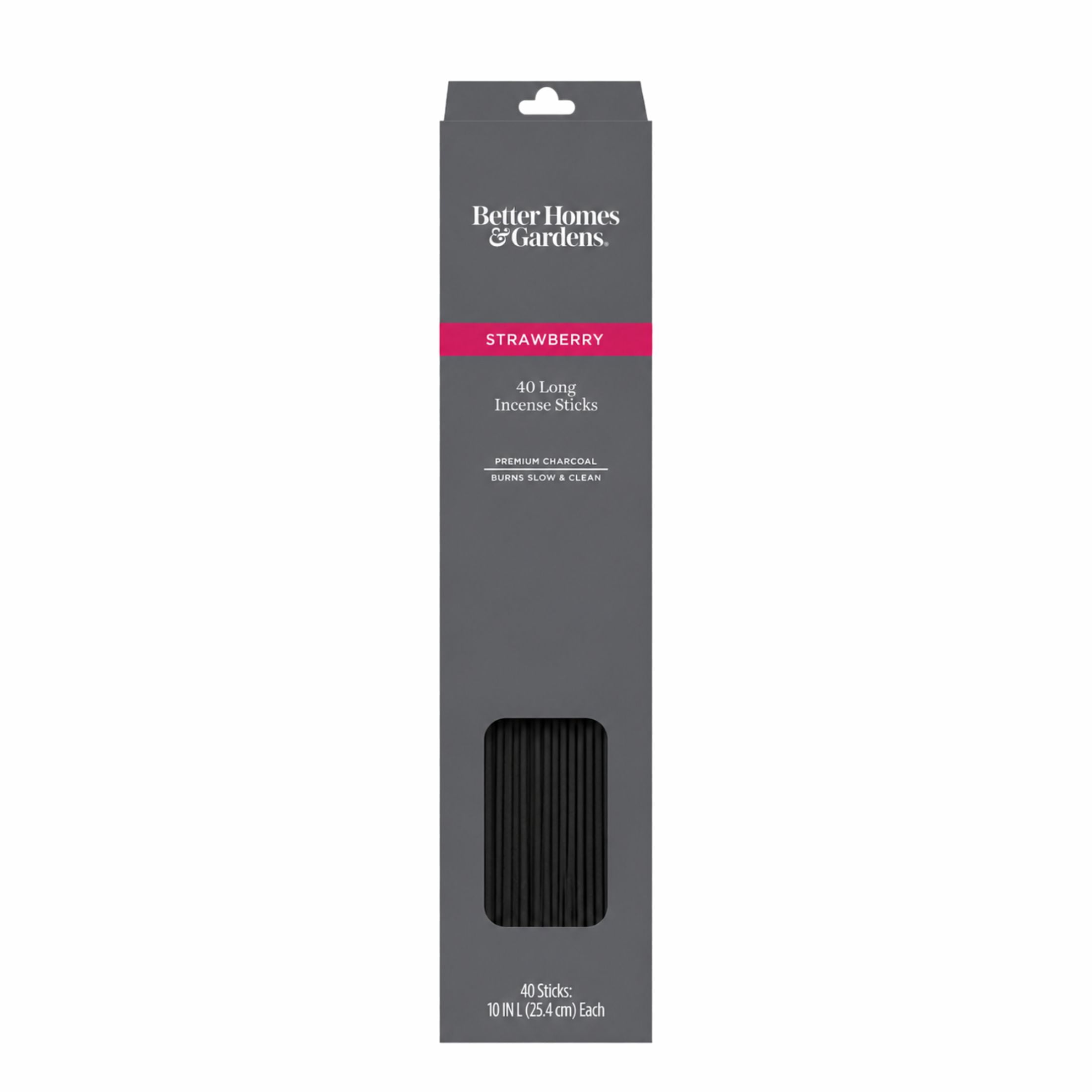 Better Homes & Gardens 10” Premium Charcoal Incense Sticks, Strawberry, 40 Pack