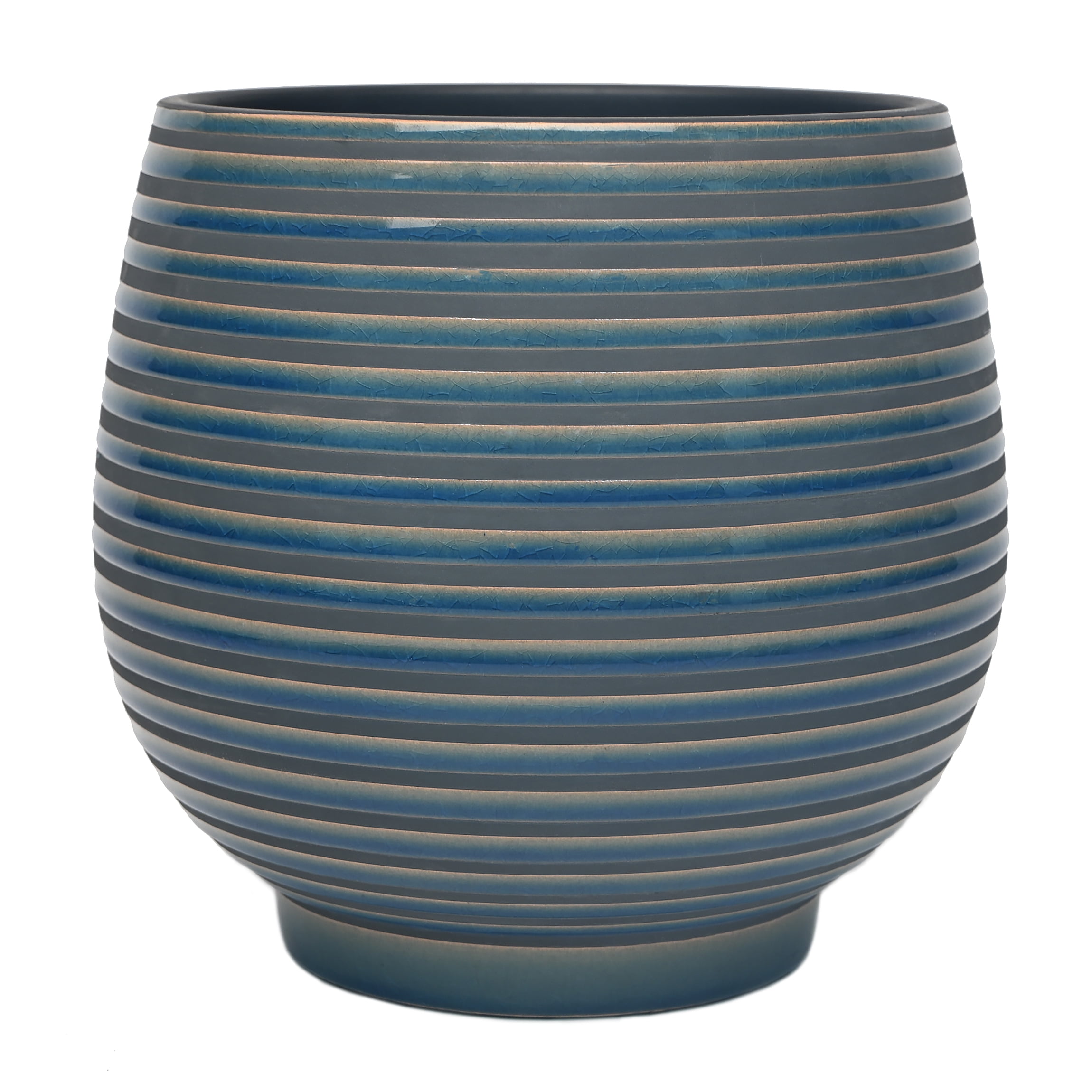 Better Homes & Gardens 10 inch Ceramic Lynlee Planter, Blue