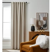 Better Homes & Gardens Linen Blend 100% Blackout Single Curtain Panel, Rod Pocket, 50 in x 84 in, Papyrus Beige