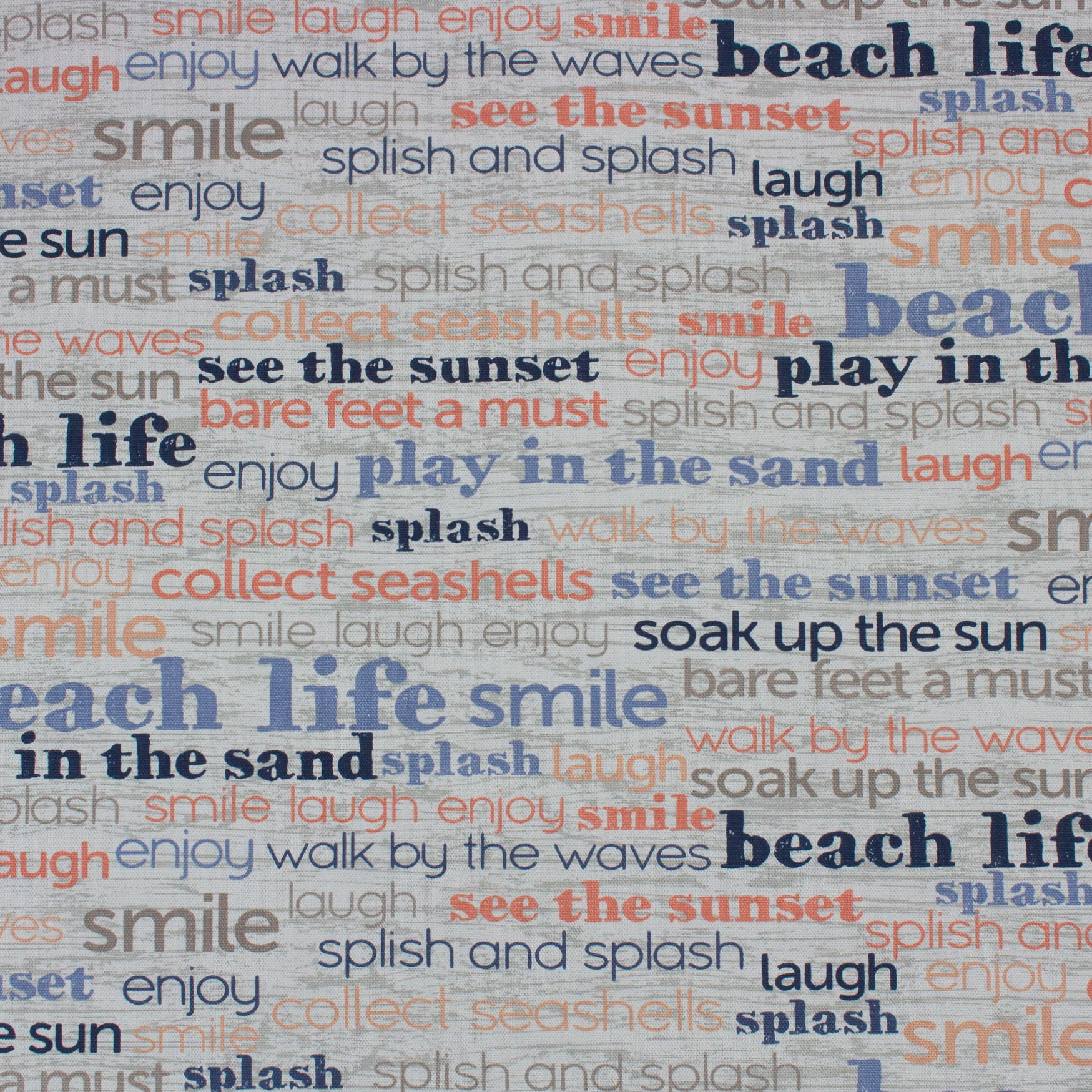 Better Homes & Gardens 100% Cotton Beach Life Multi, 2 Yard Precut Fabric