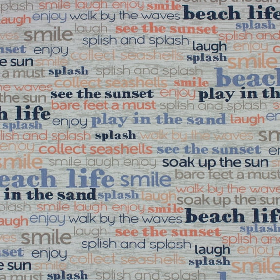 Better Homes & Gardens 100% Cotton Beach Life Multi, 2 Yard Precut Fabric