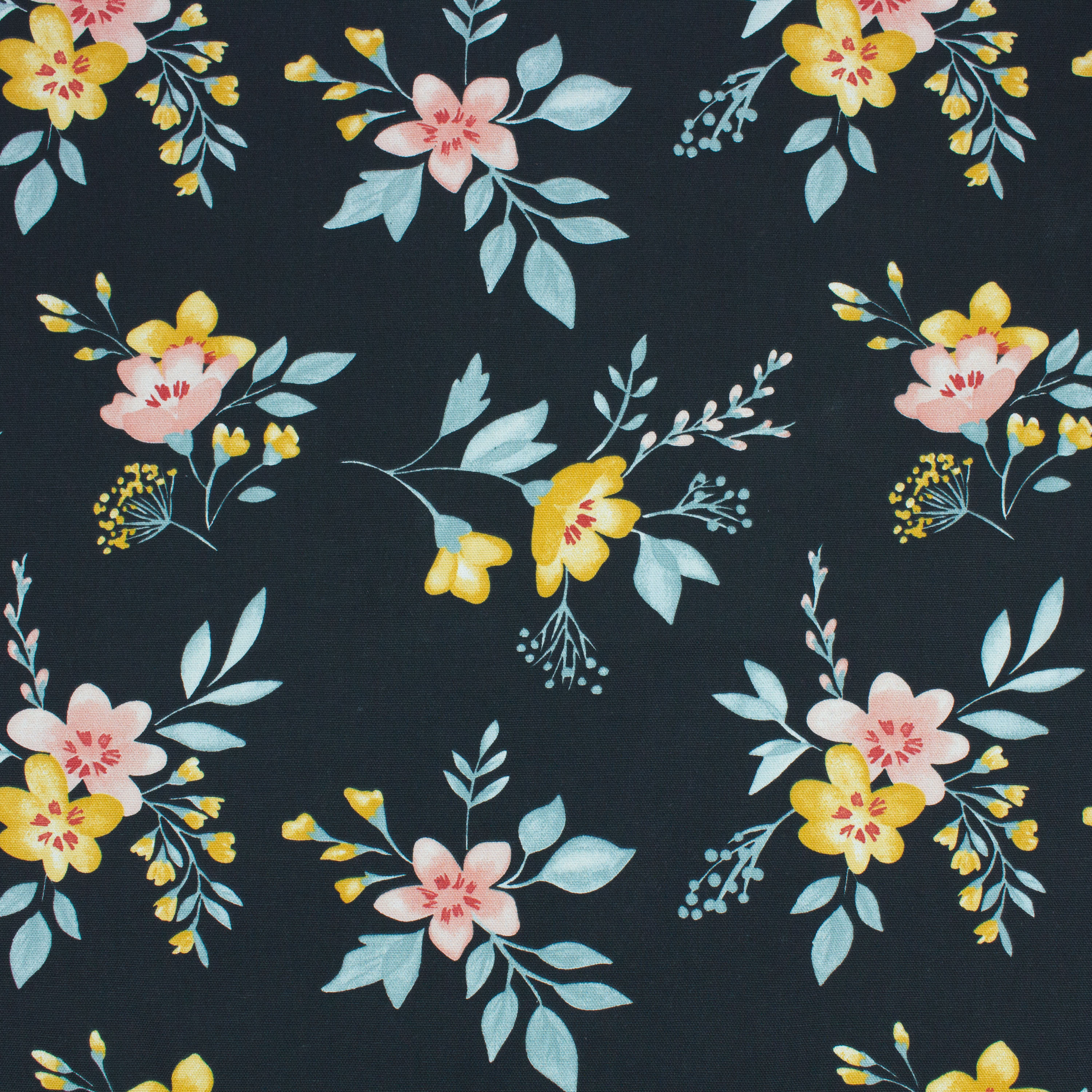 Better Homes & Gardens 100% Cotton Floral Black, 2 Yard Precut Fabric - image 1 of 6