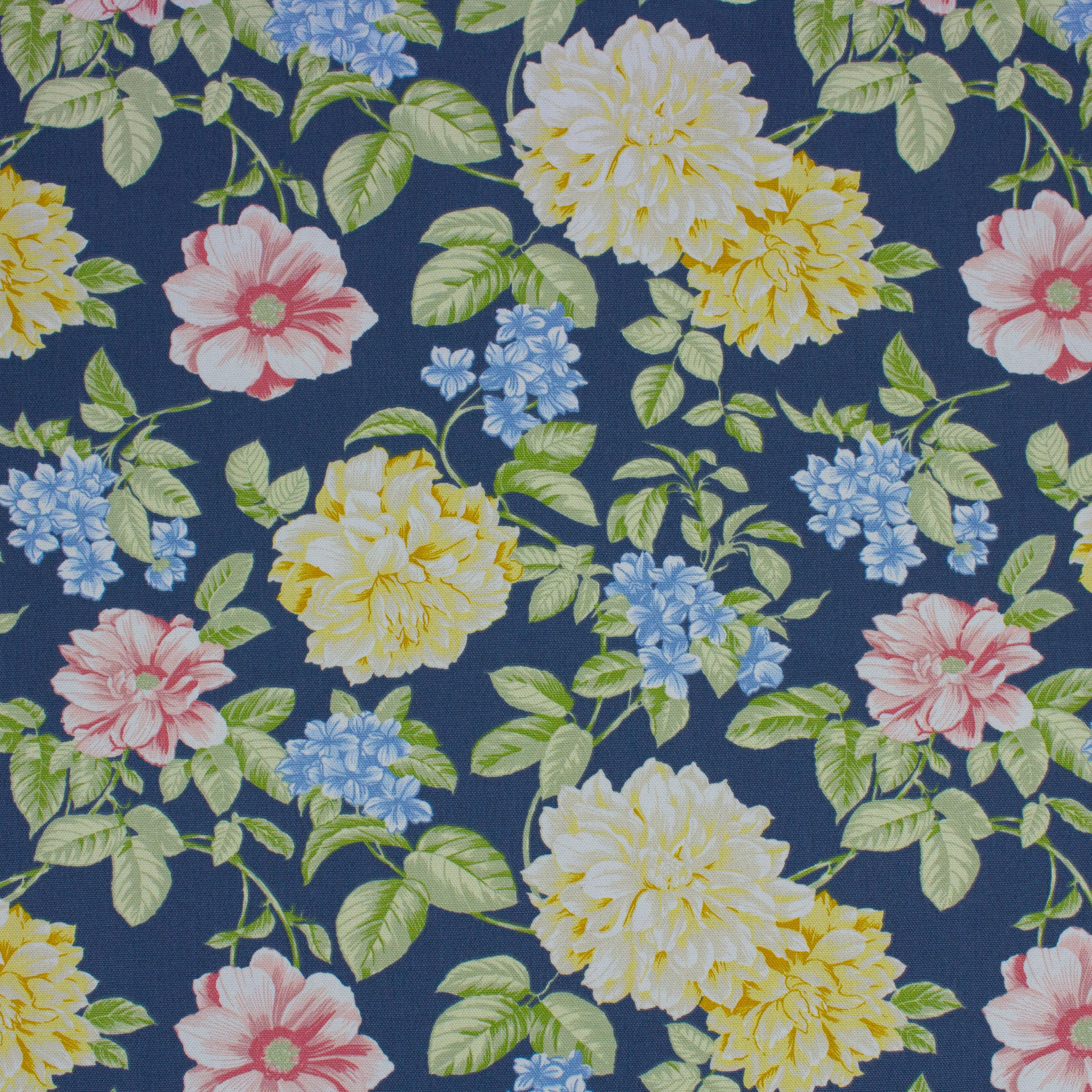 Better Homes & Gardens 100% Cotton Flower Garden Blue, 2 Yard Precut Fabric