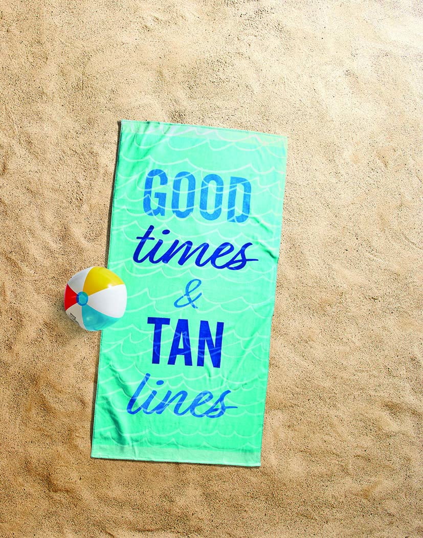 Better Homes & Gardens 100% Cotton Good Times & Tan Lines Beach Towel