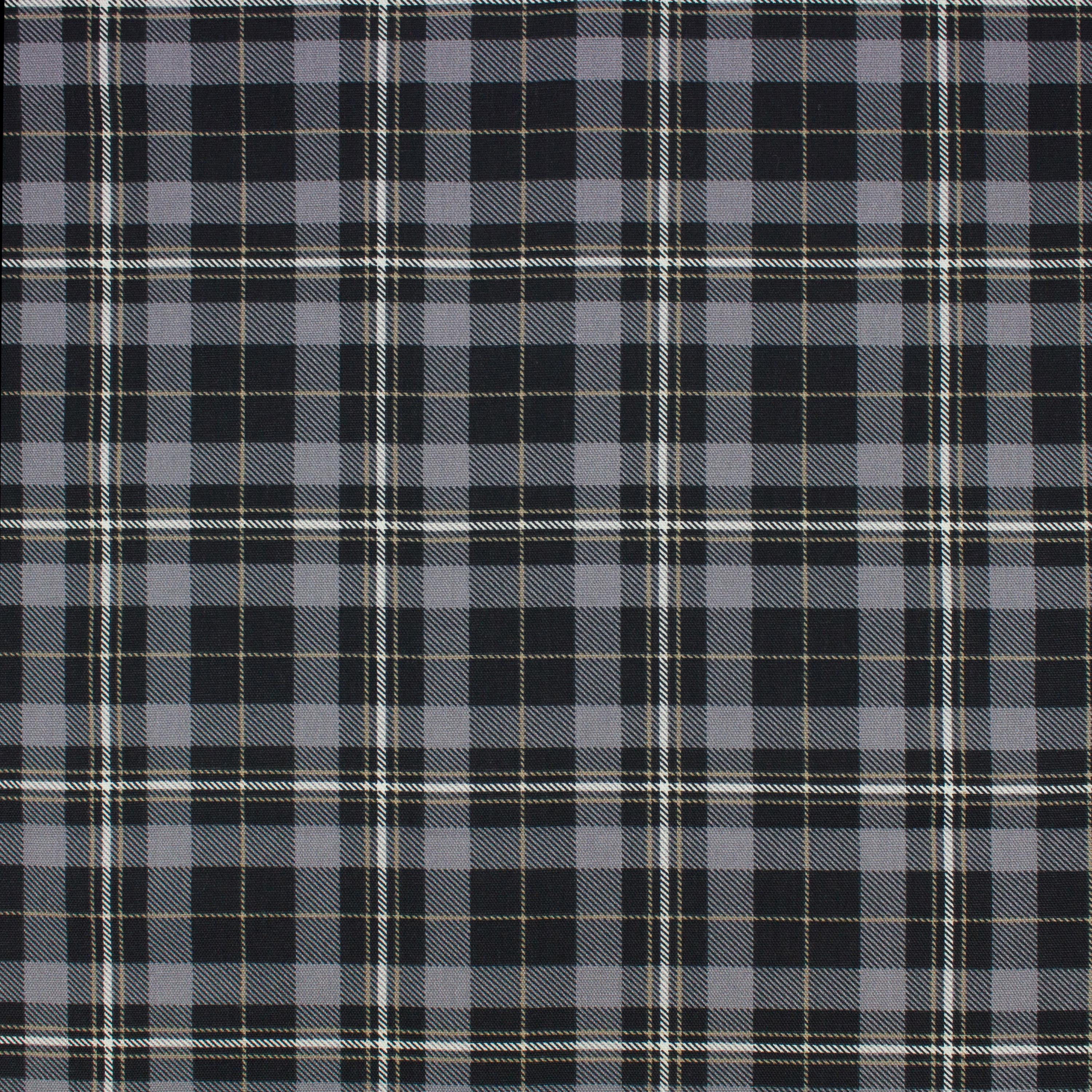 Better Homes & Gardens 100% Cotton Hichory Plaid Black, 2 Yard Precut Fabric