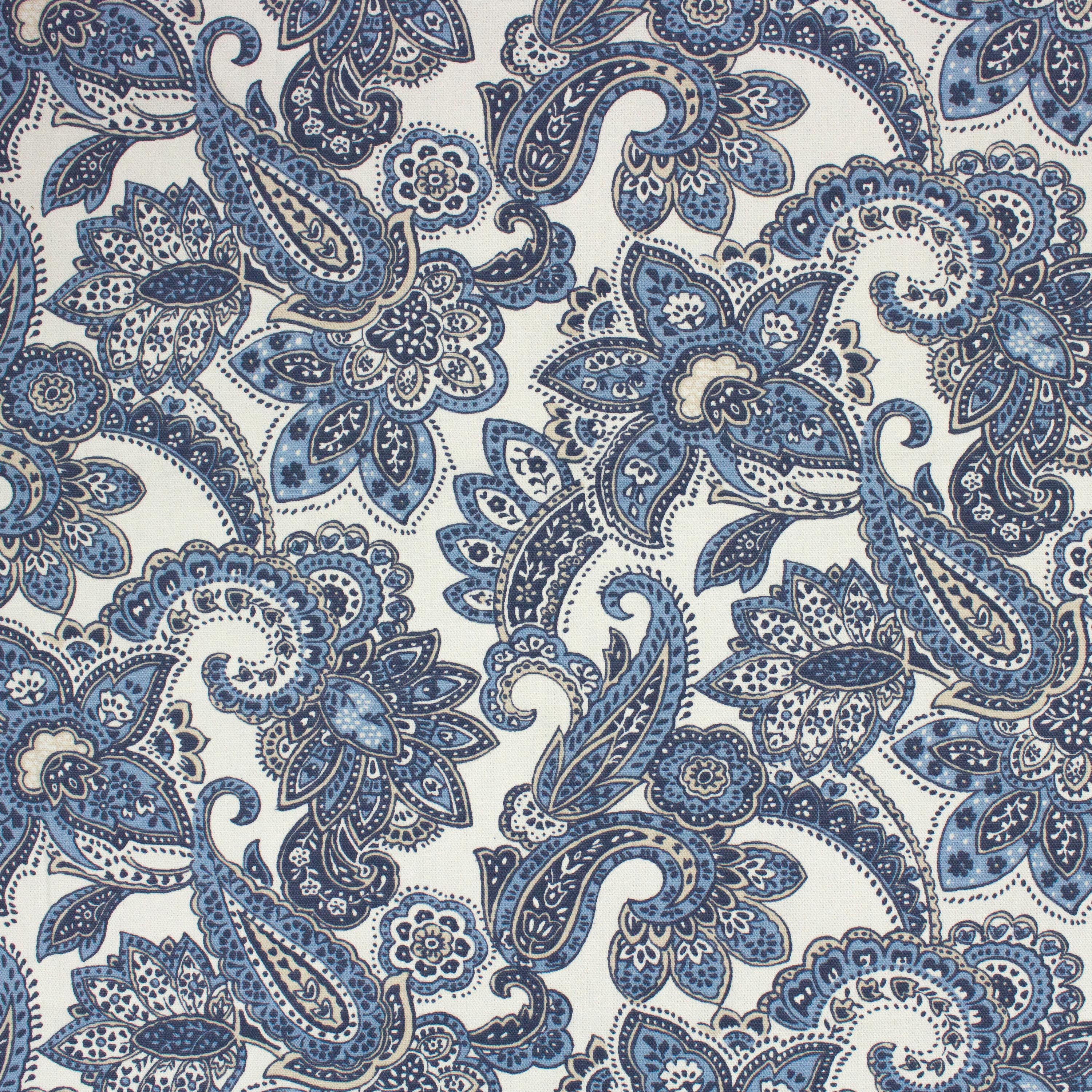 Better Homes & Gardens 100% Cotton Paisley Jacobean Blue, 2 Yard Precut Fabric