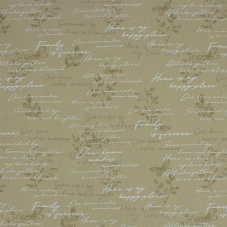 Better Homes & Gardens 100% Cotton Sentiments Beige, 2 Yard Precut Fabric