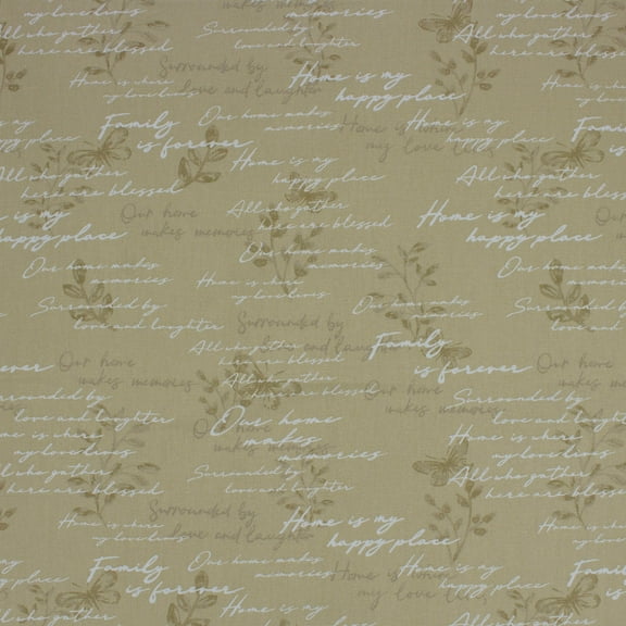 Better Homes & Gardens 100% Cotton Sentiments Beige, 2 Yard Precut Fabric