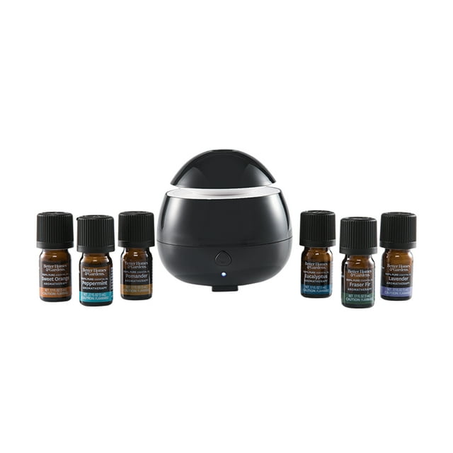 Better Homes & Gardens 100% Pure Essential Oil 7 Piece Cool Mist Ultrasonic Aroma Diffuser Set