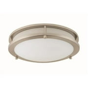 Better Homes &Gardens 11.81in Round Modern LED Ceiling Light Frosted Glass, Satin Nickle, No Bulb
