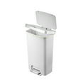 thumbnail image 1 of Better Homes & Gardens Kitchen Trash Can, 11.9 Gallon Plastic Step Garbage Bin with Soft Close Lid, White, 1 of 14