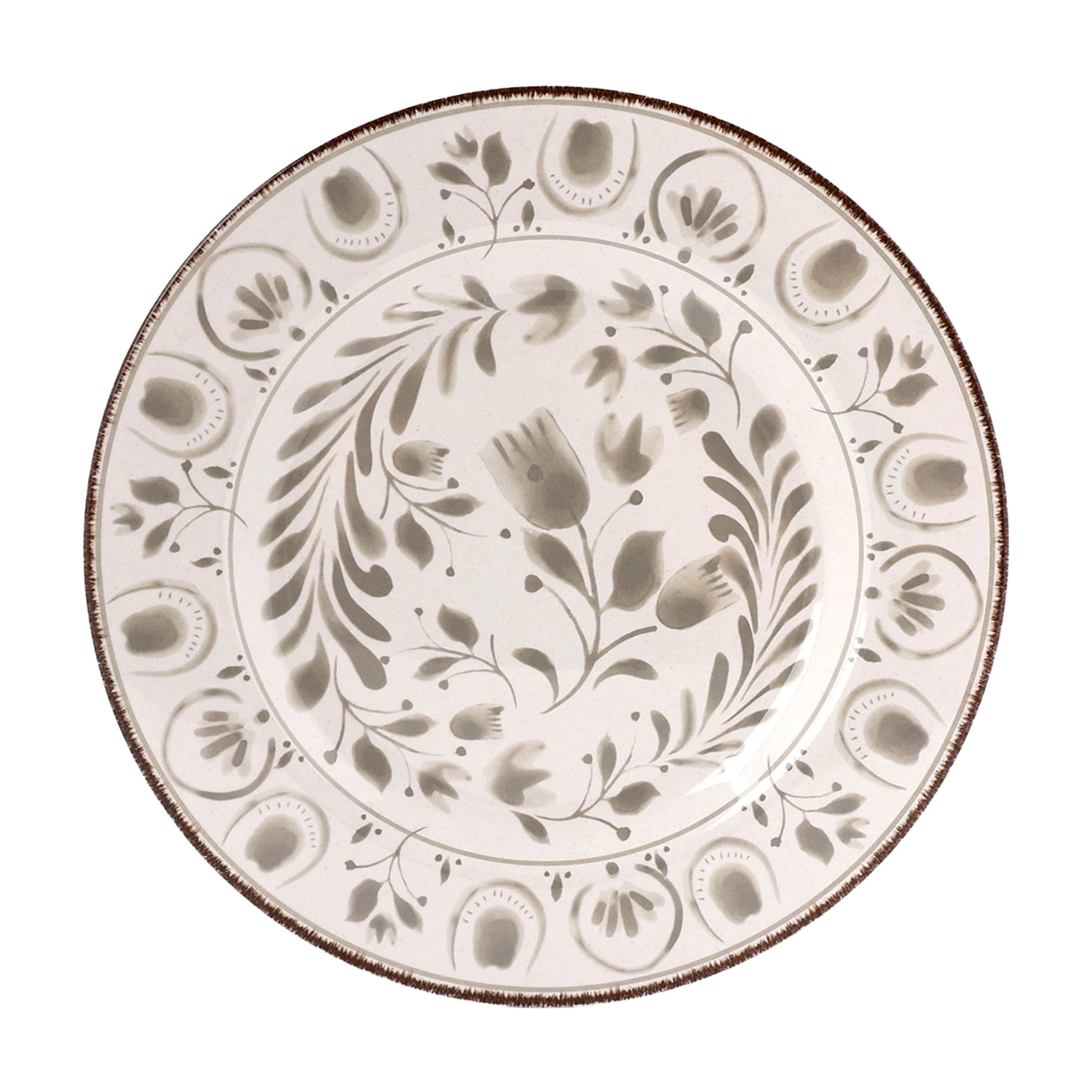 Better Homes & Gardens 11-inch Round Bamboo Melamine Dinner Plate, Grey