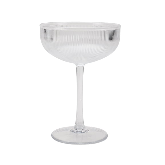 Better Homes & Gardens 11 oz Ribbed Tritan Coupe Glass, Clear
