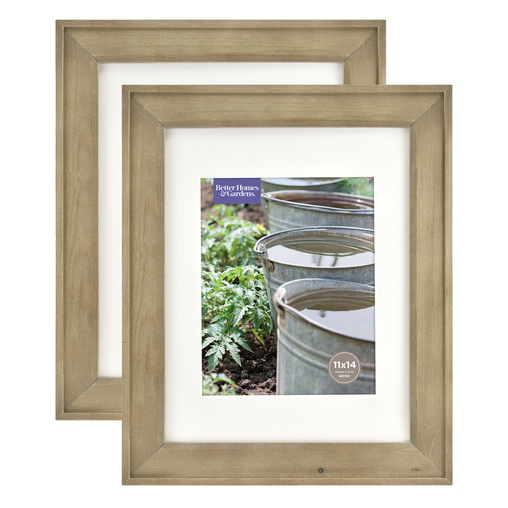 Better Homes & Gardens 11x14/8x10 Rustic Wood Picture Frame, 2pk - image 1 of 5