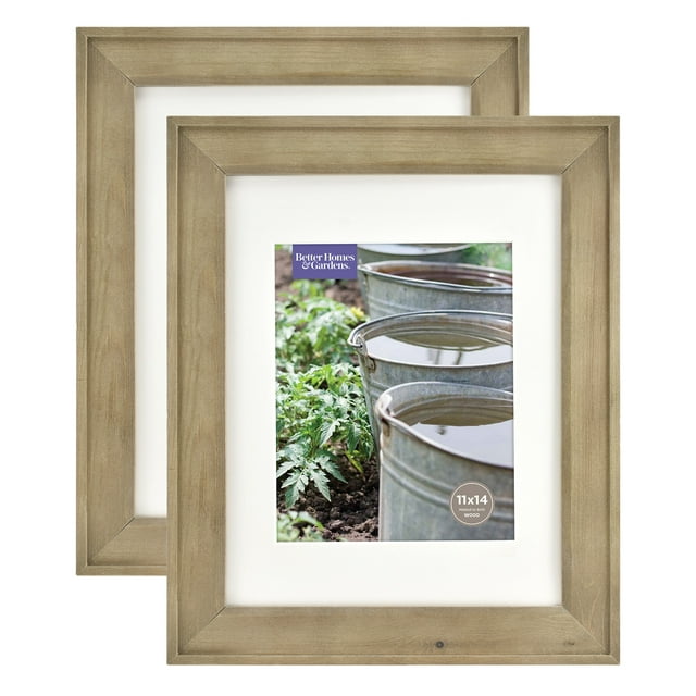 Better Homes & Gardens 11x14/8x10 Rustic Wood Picture Frame, 2pk
