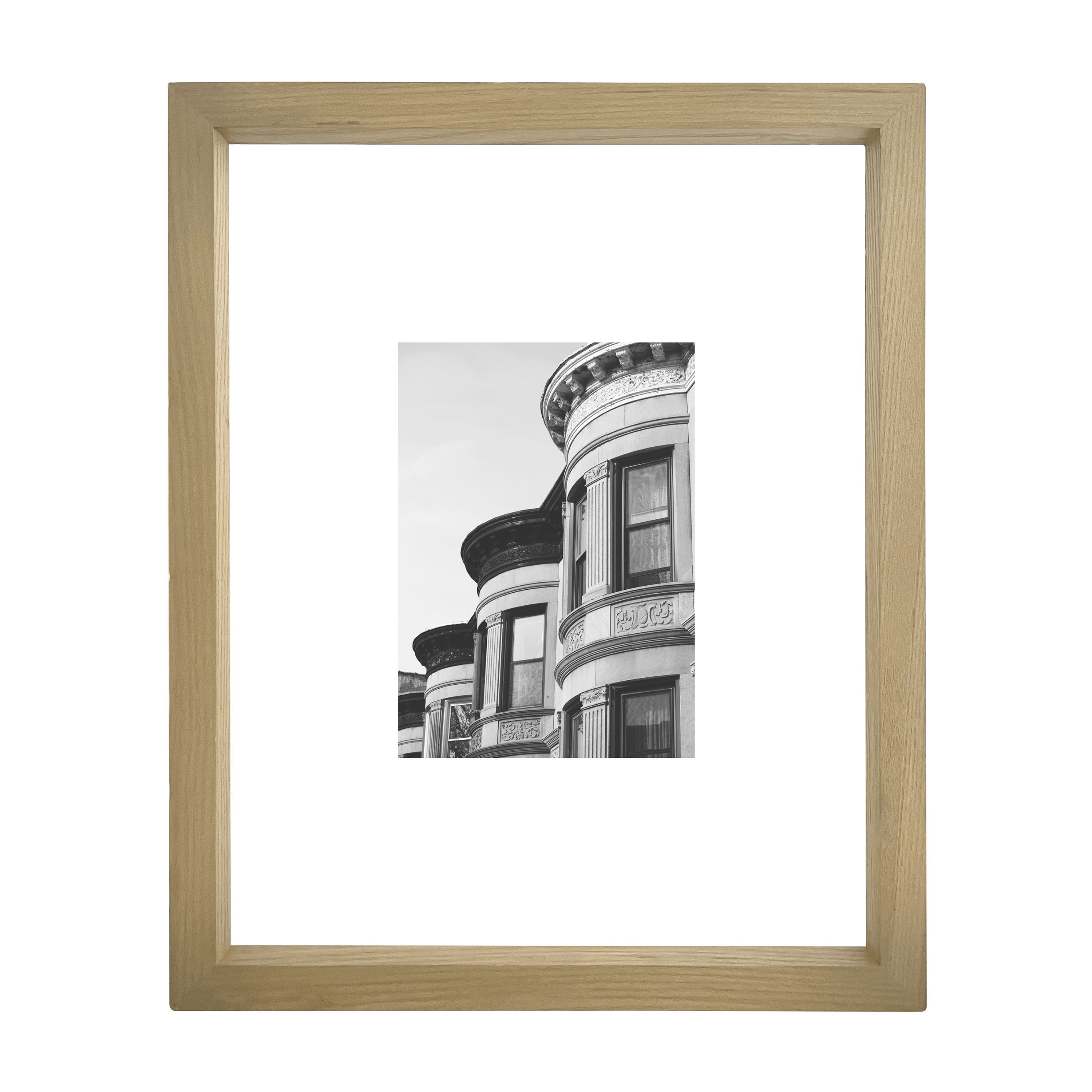 Better Homes & Gardens 11x14 Floating Gallery Wall Picture Frame, Natural Wood, Non Glare