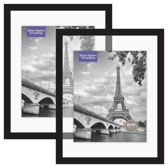 Better Homes & Gardens 11x14 Inch Float Picture Frame, Black, Set of 2