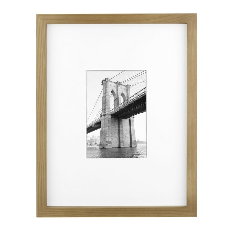 Better Homes Gardens 11x14 Matted to 5x7 Gallery Wall Picture Frame Natural Wood