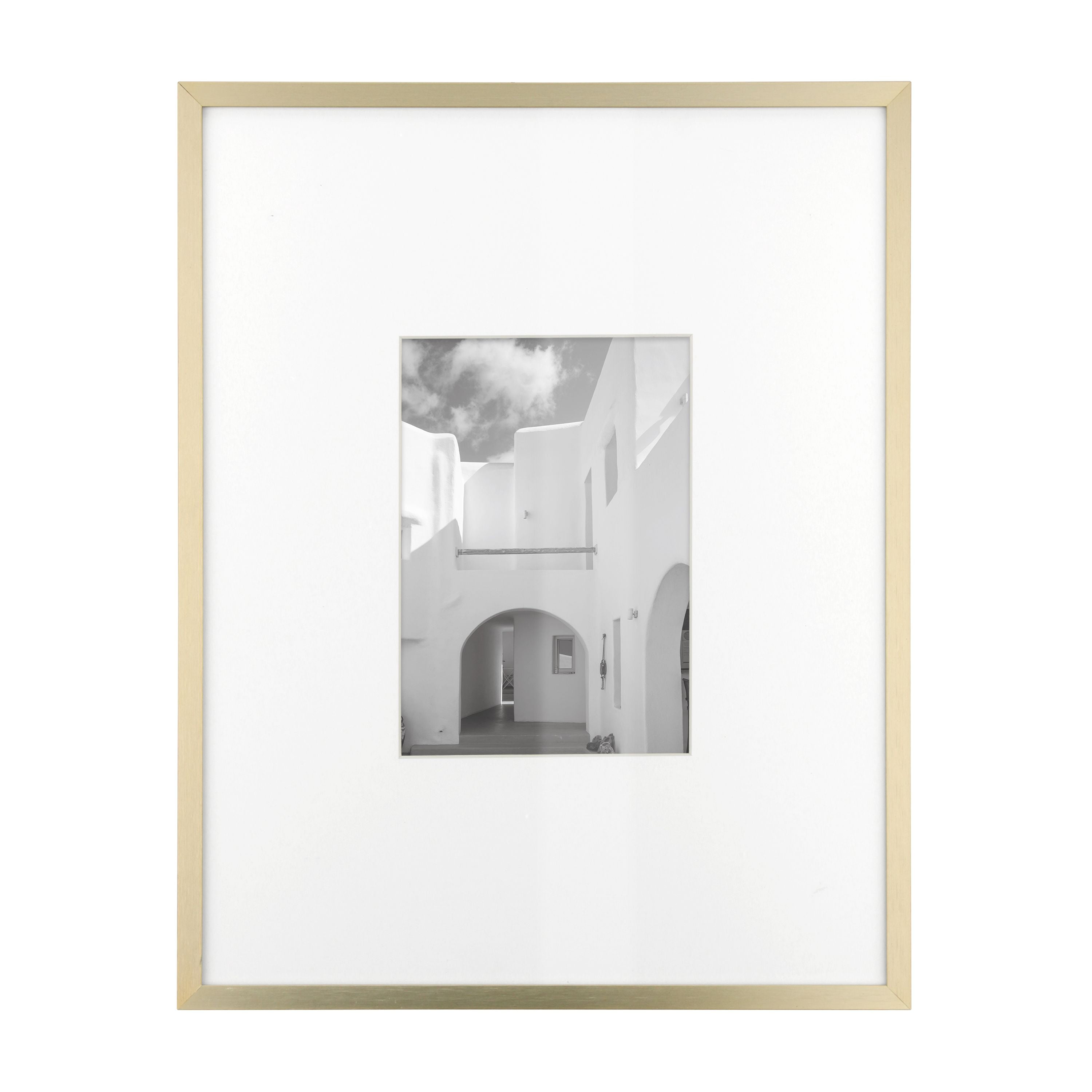 Better Homes & Gardens 11x14 Matted to 5x7 Metal Gallery Wall Picture Frame, Gold, Non Glare