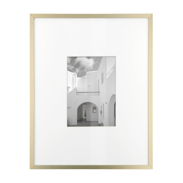 Better Homes Gardens 11x14 Matted to 5x7 Metal Gallery Wall Picture Frame Gold