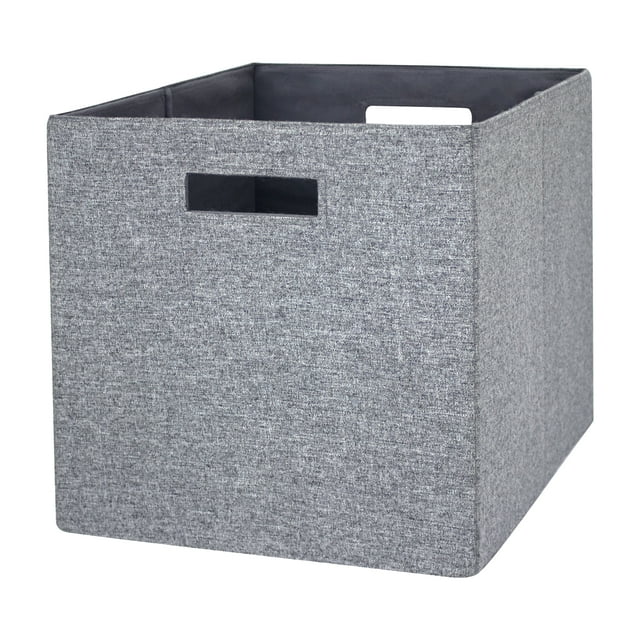 Better Homes & Gardens 12.75" Fabric Cube Storage Bin, Gray