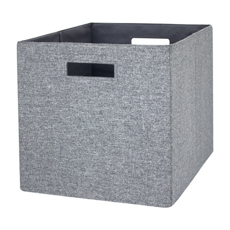 Better Homes & Gardens 12.75" Fabric Cube Storage Bin, Gray