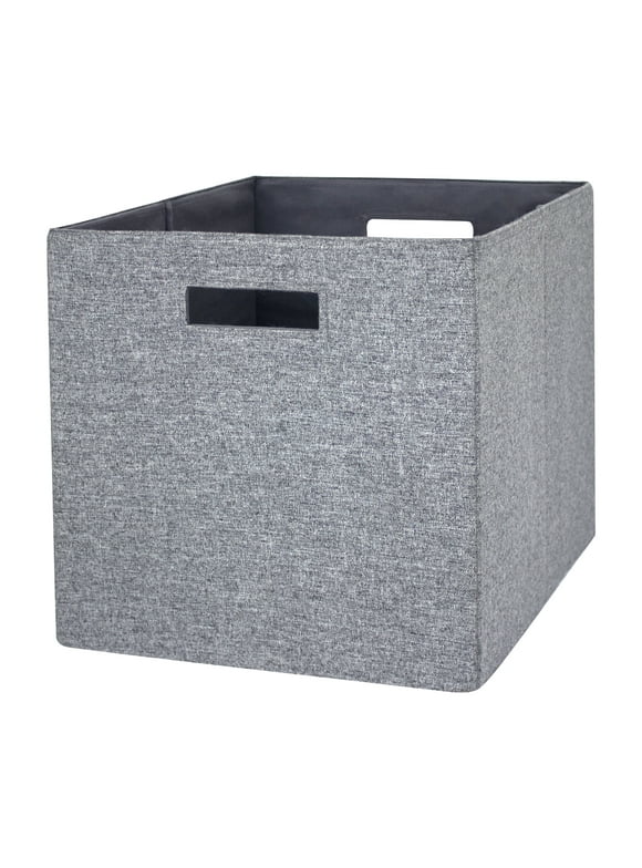 Better Homes & Gardens 12.75" Fabric Cube Storage Bin, Gray