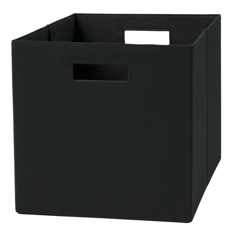 Better Homes & Gardens 12.75 Fabric Cube Storage Bin, Rich Black